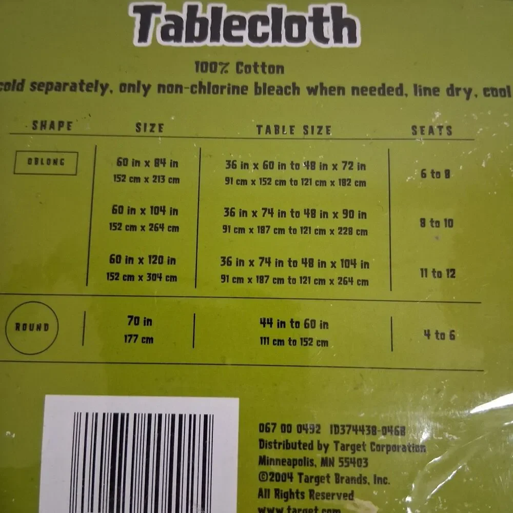 Halloween Tablecloth Oblong Black Shiny Sequins Cotton 60in x 84in Table Cover